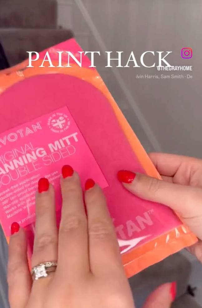 Ashley Gray shared the fake tan mitt hack to TikTok. Credit: TikTok/@thegrayhome