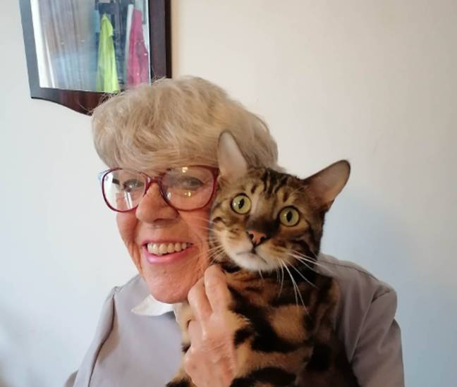 Iris Jones has a mew love of her life, her Bengal cat Mr Tibbs. Credit: Facebook/ Iris Jones