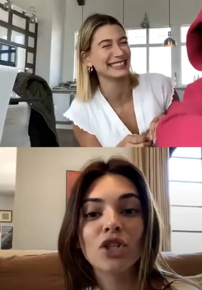 Hailey's smile quickly faded after Kendall's comment. Credit: Instagram/@justinbieber
