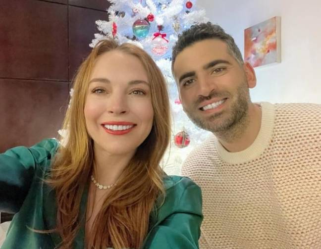 Lindsay Lohan and husband Bader Shammas will be spending next Christmas as new parents. Credit: Instagram/@lindsaylohan