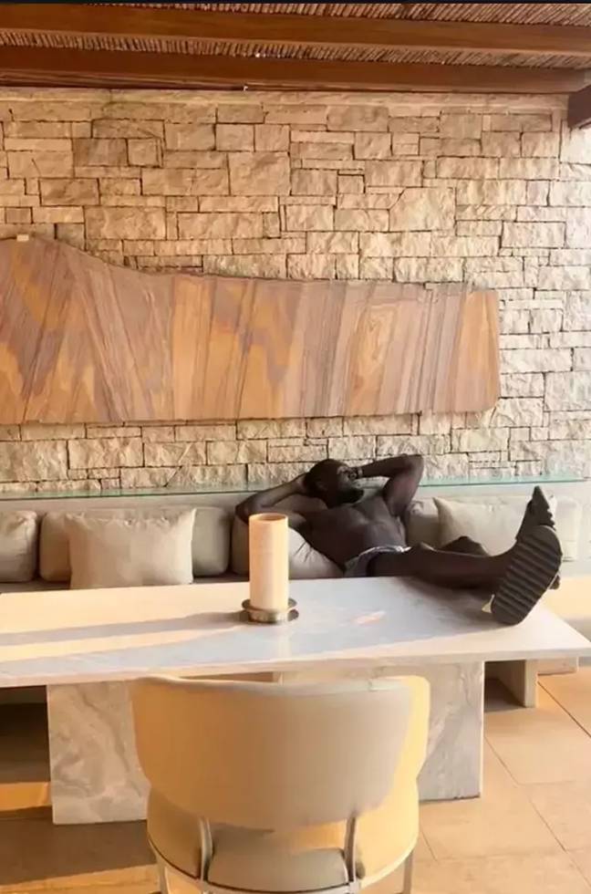 The rapper shared a photo of himself relaxing in the luxury villa. Credit: Instagram/@stormzy