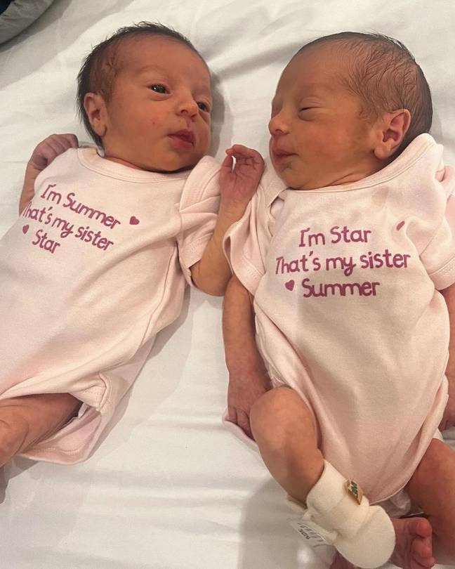 Dani named her twin daughters Summer and Star. Credit: Instagram/@danidyerxx