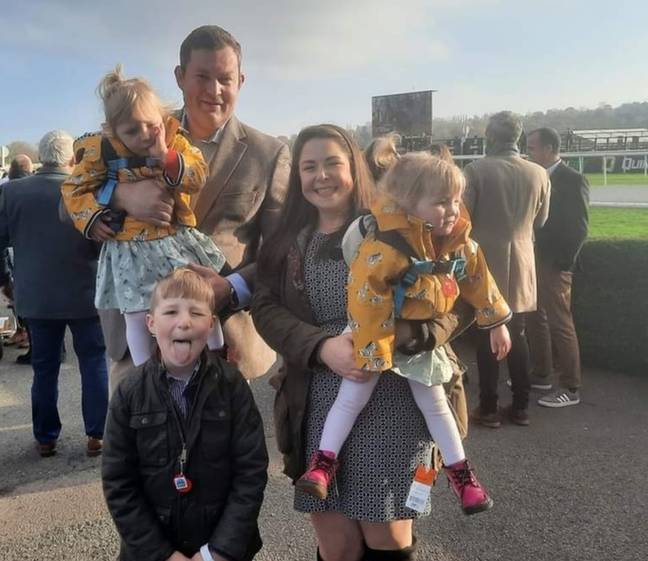 Sophie Small and husband Jonathan, 34, with their kids. Credit: Kennedy News and Media