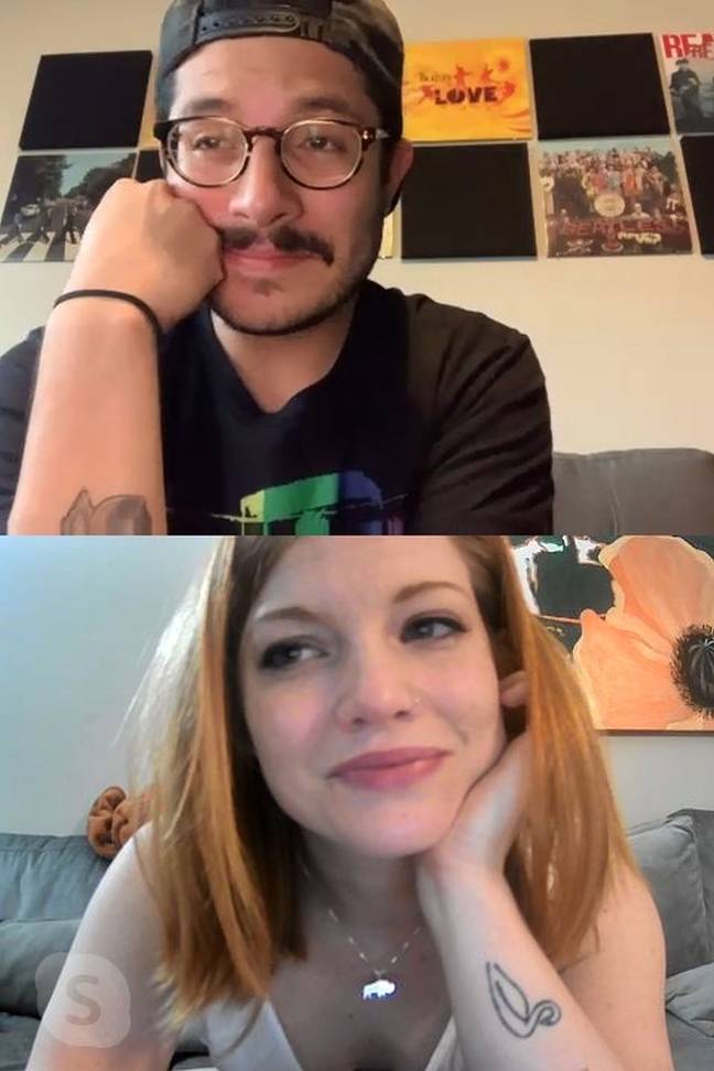 The pair had a date over Skype. Credit: Kennedy News