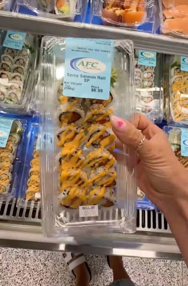 She picked up some sushi while shopping for the weekly groceries. Credit: TikTok/@cecilybauchmann