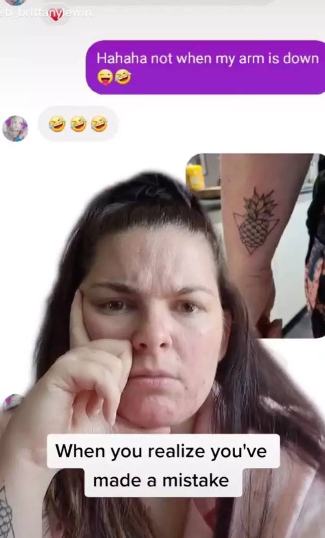 Brittany had no clue her tattoo had another meaning. Credit: TikTok/ @b_brittanylewin