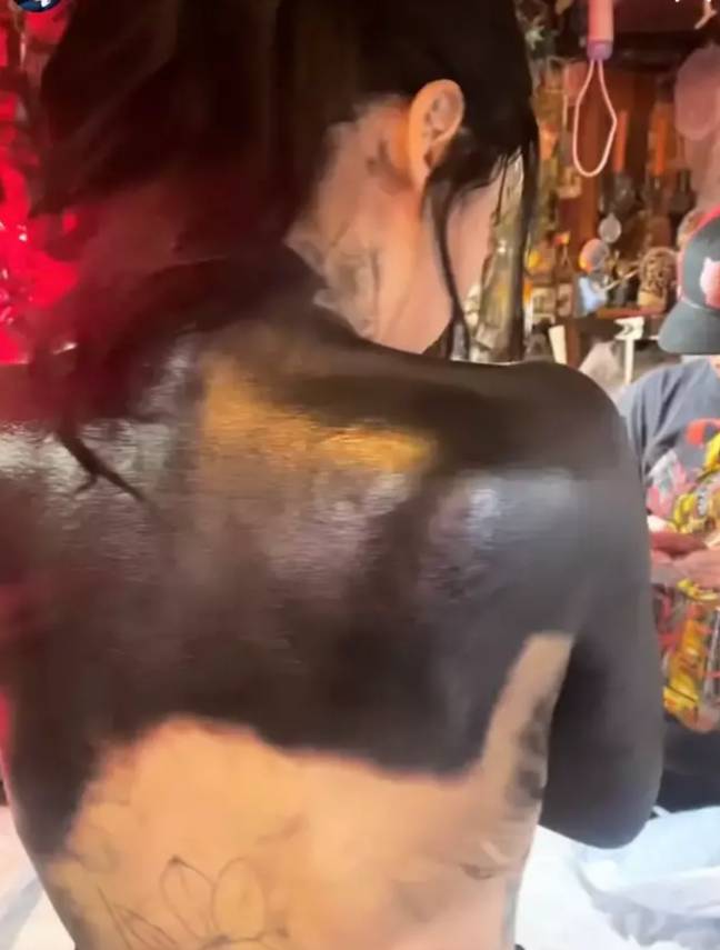 Kat Von D said getting her tattoos covered with blackout ink was 'extremely refreshing'. Credit: Instagram/@thekatvond