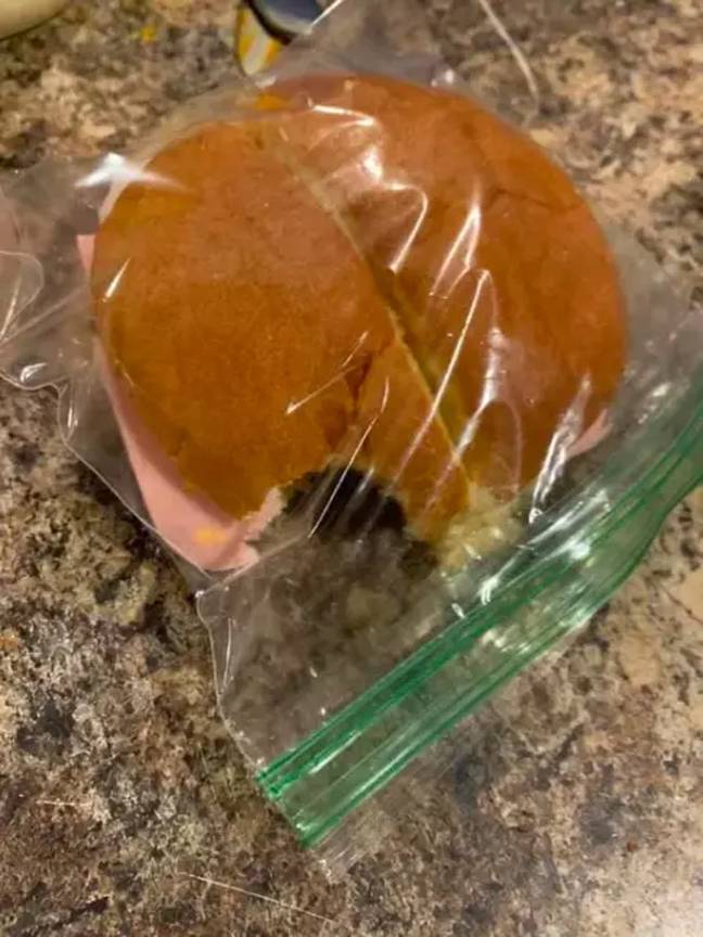  This is why Tracy eats a bite out of her husband's sandwich. Credit: Facebook/Tracy Howell