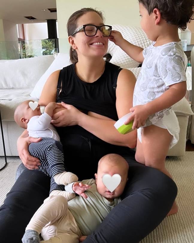 Ashley and her three boys. Credit: @ashleygraham/Instagram