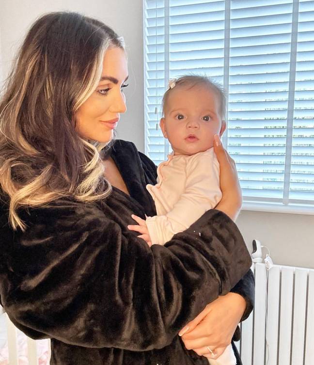 Amy with daughter Milly last month. Credit: Instagram/@amychilds1990