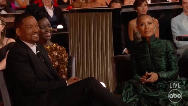 Jada's reaction after Chris joked about her appearance. (Credit: ABC)