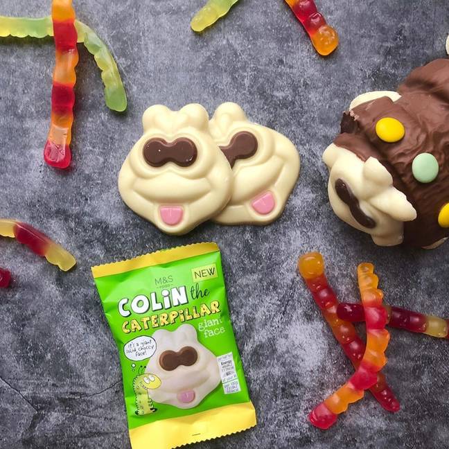 Marks &amp; Spencer also sells regular white chocolate flavoured Colin faces (Credit: M&amp;S/Instagram)