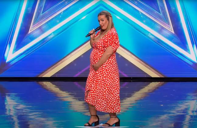 Pregnant BGT star Amy Lou Smith - who stunned the judges with her epic performance - gave birth just hours before the audition aired on TV. Credit: ITV