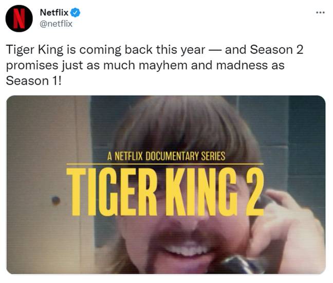 Netflix have just announced the news on their Twitter (Credit: Twitter/Netflix)