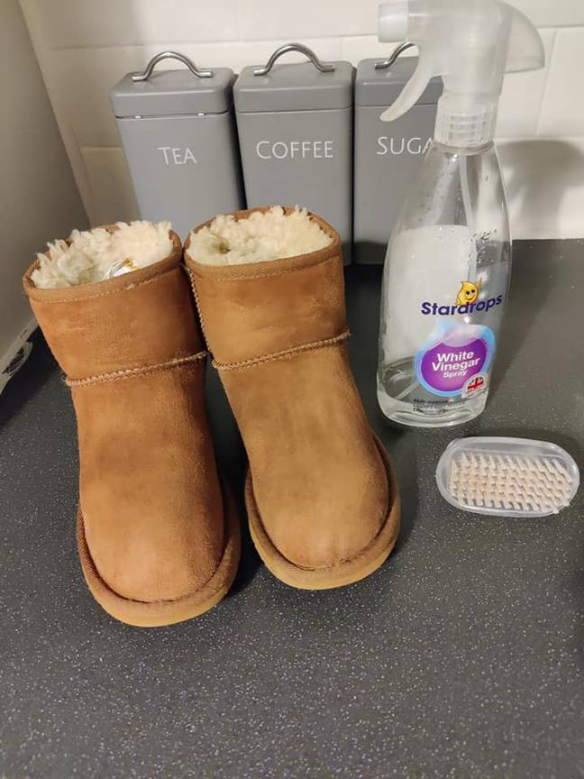 One woman took to Facebook to share her incredible Ugg boot cleaning hack. Credit: Hinch Army Cleaning Tips / Facebook