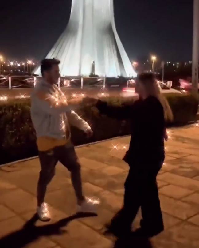 The couple were arrested in November after posting the dancing video online. Credit: @AlinejadMasih/ Twitter