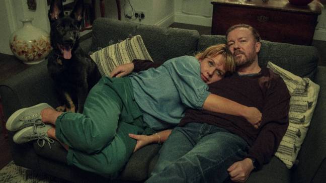 The emotional series focuses on Tony (played by Ricky Gervais), a widowed writer (Credit: Netflix)