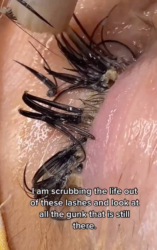 Ipek previously shared another video about what can happen if you don't clean and care for your lash extensions properly. Credit: TikTok/@ipsbeauty