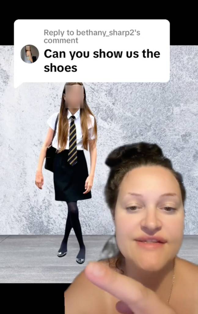 The Yorkshire mum showed people what her daughter's shoes looked like. Credits: TikTok/@itsmebadmom