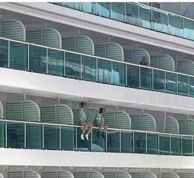 The image surfaced on Facebook with the question 'Where are the parents?' Credit: Facebook/Liz Pride/Carnival Cruise Line Miami Blog