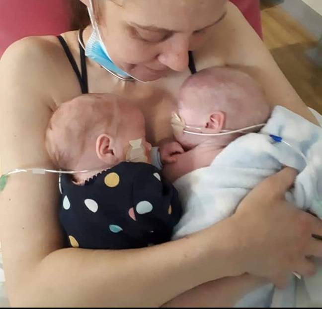 Jennifer's twins saved her life. Credit: SWNS