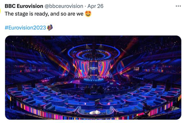 Eurovision is underway. Credit: Twitter/@bbceurovision