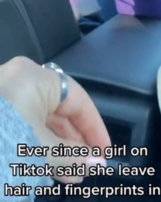 The woman starts with leaving a strand of her in the taxi. Credit: @brennalina/ TikTok