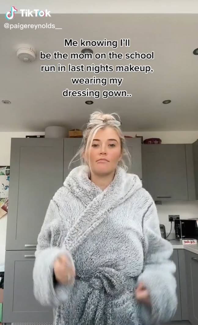 Paige said that wearing a dressing gown doesn't make her a bad mother. Credit: TikTok / @paigereynolds__
