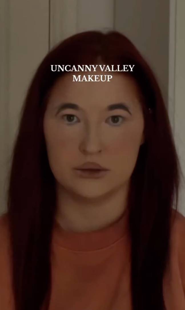 Meg's 'uncanny valley' make-up look. Credit: Instagram/@megssfx