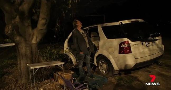 It's Shane and his wife's first winter living in their car. Credit: 7 News