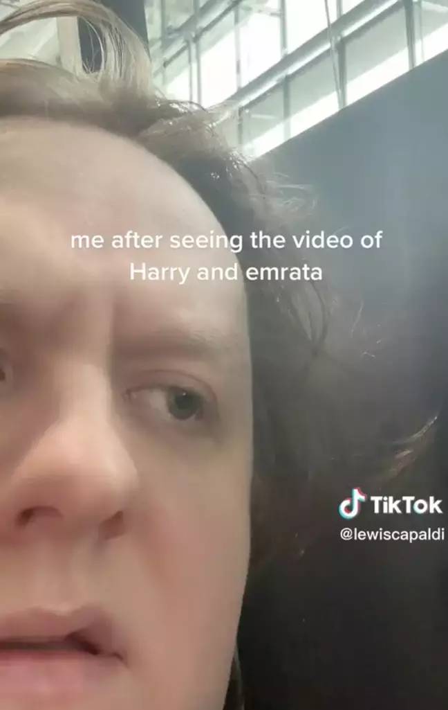 Capaldi was evidently not impressed by the kiss. Credit: TikTok / @lewiscapaldi