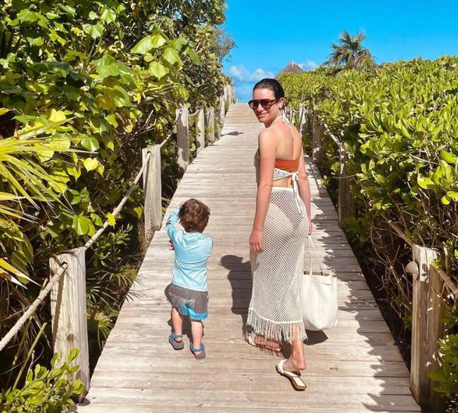 Michele shares her son Ever with her husband. Credit: Instagram/@leamichele