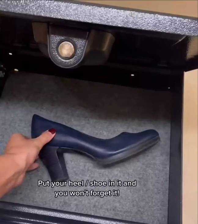 Shoe in a safe?! Credit: TikTok/@esthertravels