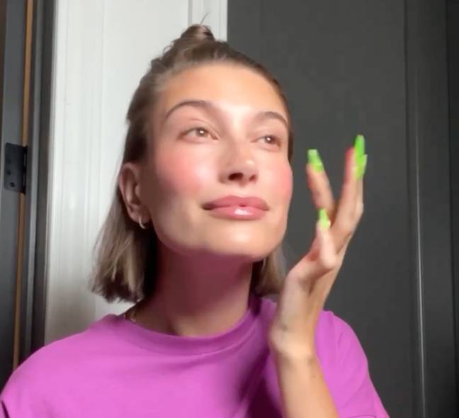 Hailey Bieber has said she's 'scared' at the thought of having children. Credit: Instagram/@rhode