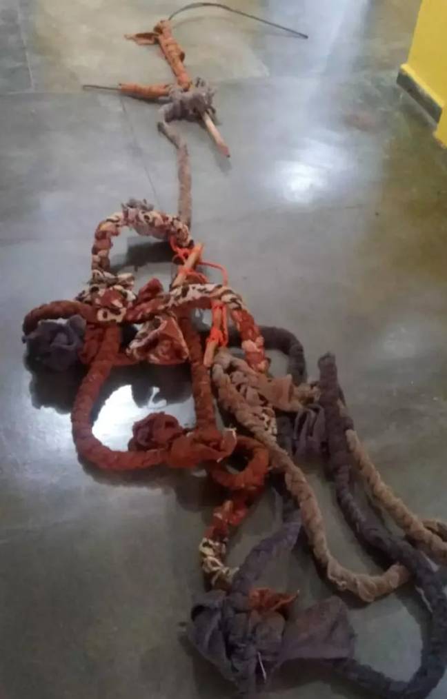 He used this rope to break free from the prison. Credit: Jam Press