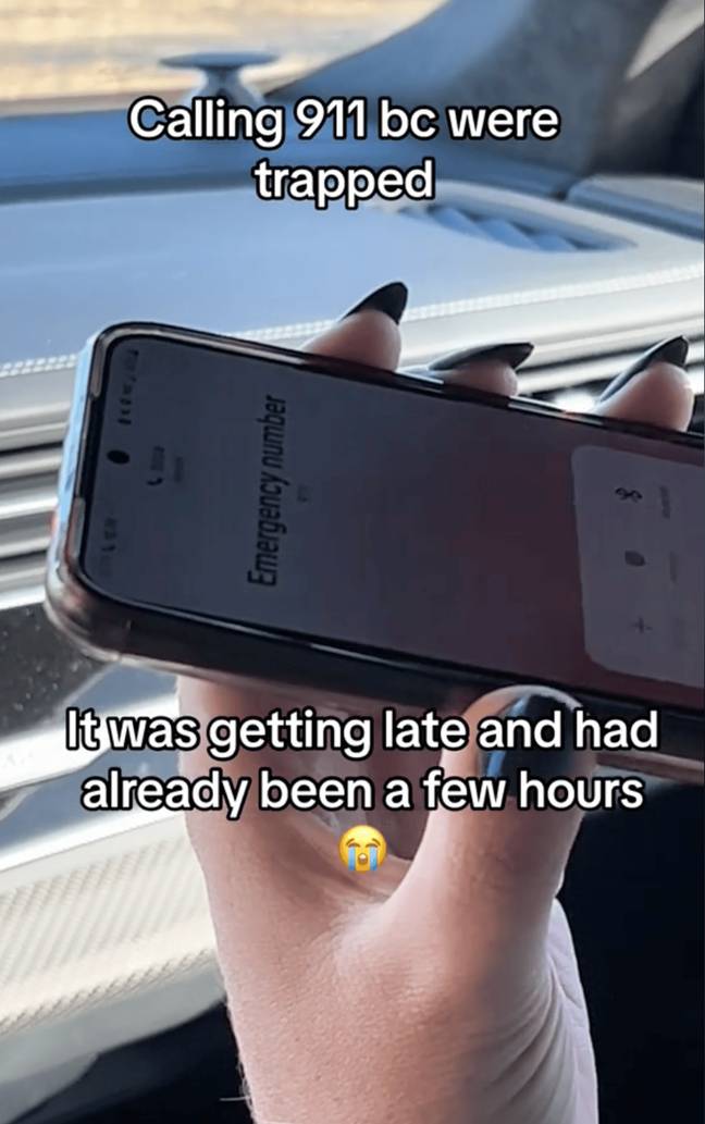 The family called 911 and were later towed before getting a flight home. Credit: TikTok/@justdoingshelbythings