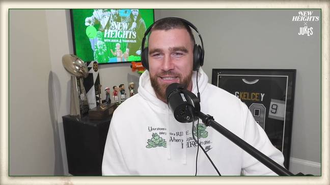 Travis Kelce called out the NFL on his long-running podcast, New Heights. Credit: New Heights/YouTube