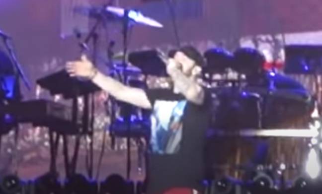 Eminem once asked everyone at a music festival if they think 'he should date Nicki Minaj'. Credit: YouTube/xGeneralxS