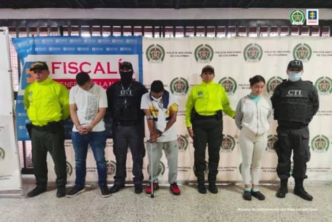 The three have been arrested. Credit: Columbian police