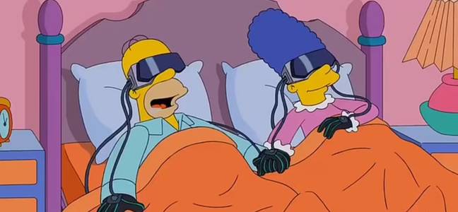 The Simpsons wrote head-sets in a 2016 episode. Credit: Simpsons/Disney