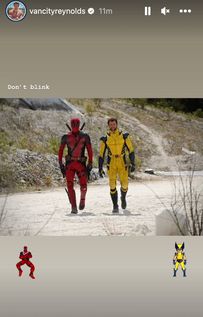 Ryan Reynolds and Hugh Jackman filming Deadpool 3. Credit: Instagram