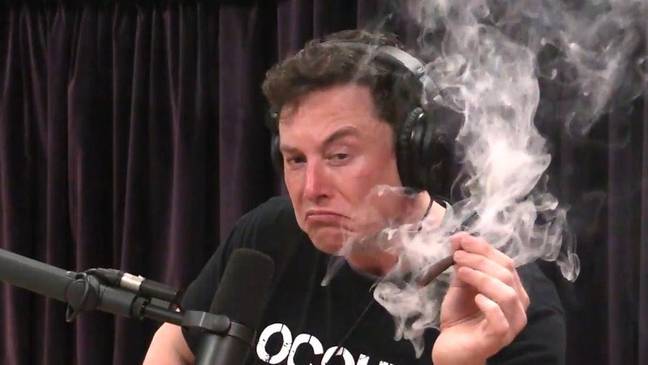 Elon Musk smoked weed while on Joe Rogan's show. Credit: YouTube/PowerfulJRE