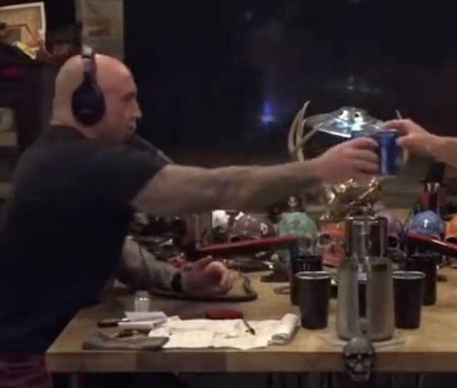 Joe Rogan and his guest cracked open a couple of cans of Bud Light. Credit: The Joe Rogan Experience