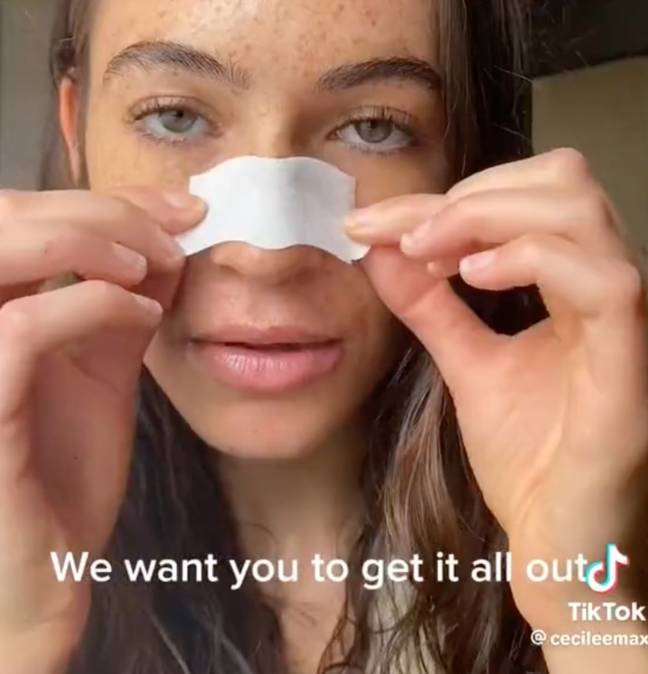 Max-Brown filmed herself using the strips while discussing anxiety. Credit: TikTok/@cecileemax