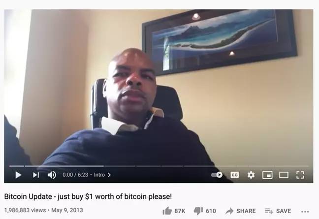 Davinci Jeremie is the man who told everyone to buy just $1 of Bitcoin 10 years ago and pretty much no-one listened. Credit: YouTube