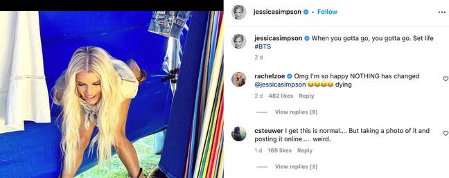 Simpson received mixed reactions after sharing her post. Credit: @jessicasimpson/Instagram
