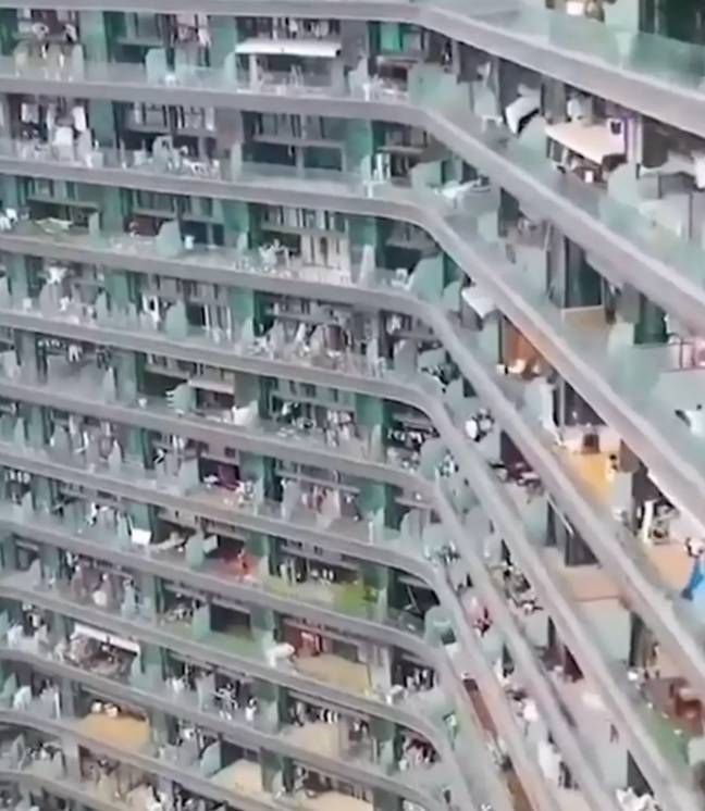 The apartment block has 20,000 residents. Credit: TikTok/@fatheristheone