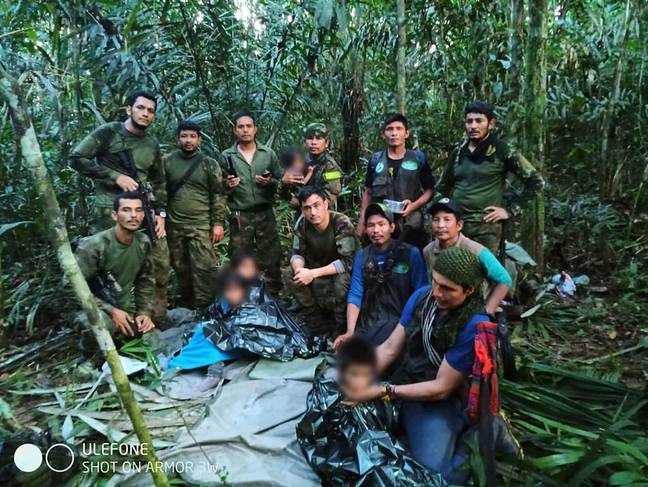 Rescuers found the children after 40 days in the jungle. Credit: Ministry of National Defense of Colombia