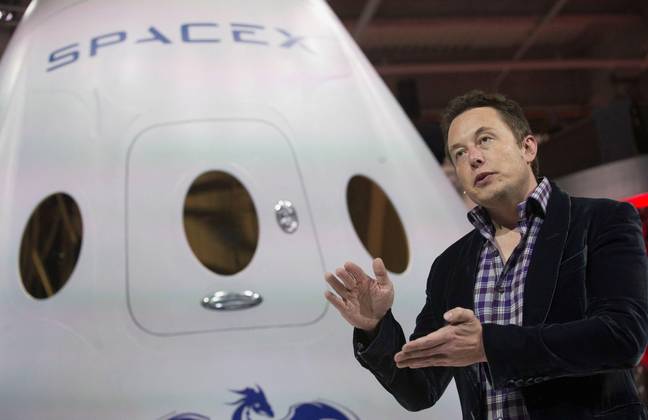 Elon Musk in front of a SpaceX shuttle. Credit: REUTERS / Alamy Stock Photo