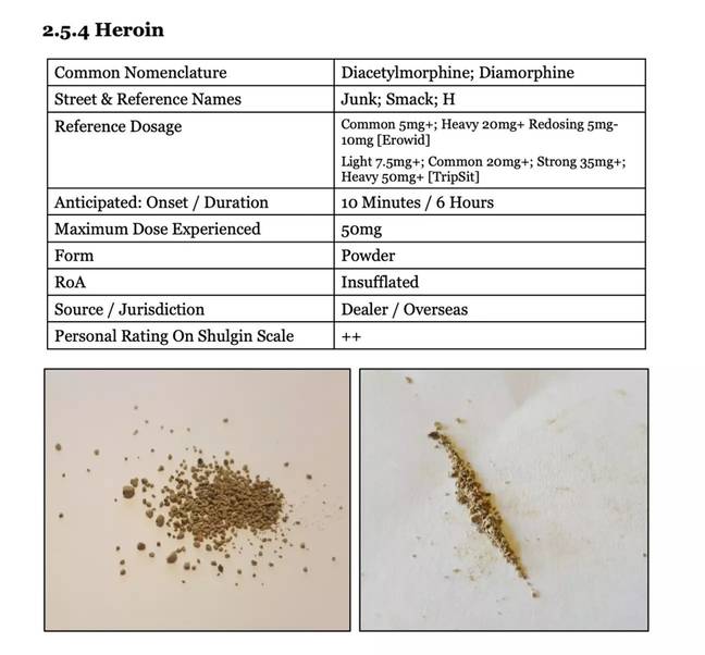 Trott gives detailed descriptions of the drugs he's tried in his book. Credit: The Drug User's Bible